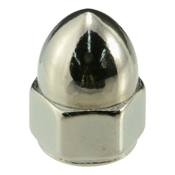 Midwest Fastener High Crown Cap Nut, 1/4"-28, Steel, Chrome Plated, 8 PK 34391 - main